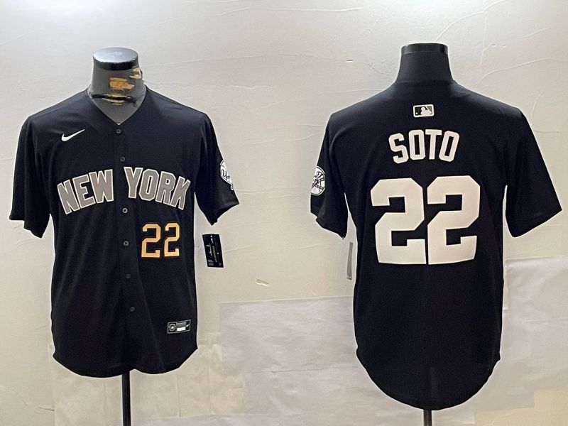 Men New York Yankees #22 Soto Black Game 2024 Nike MLB Jersey style 12021